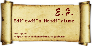 Eötvös Honóriusz névjegykártya